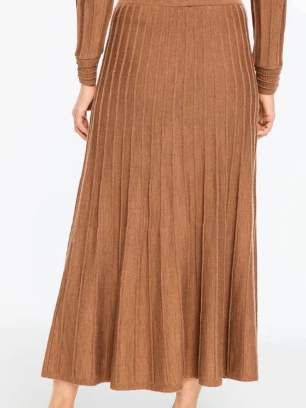 Talbots Brown Pleated Midi Skirt - Picture 2 of 16